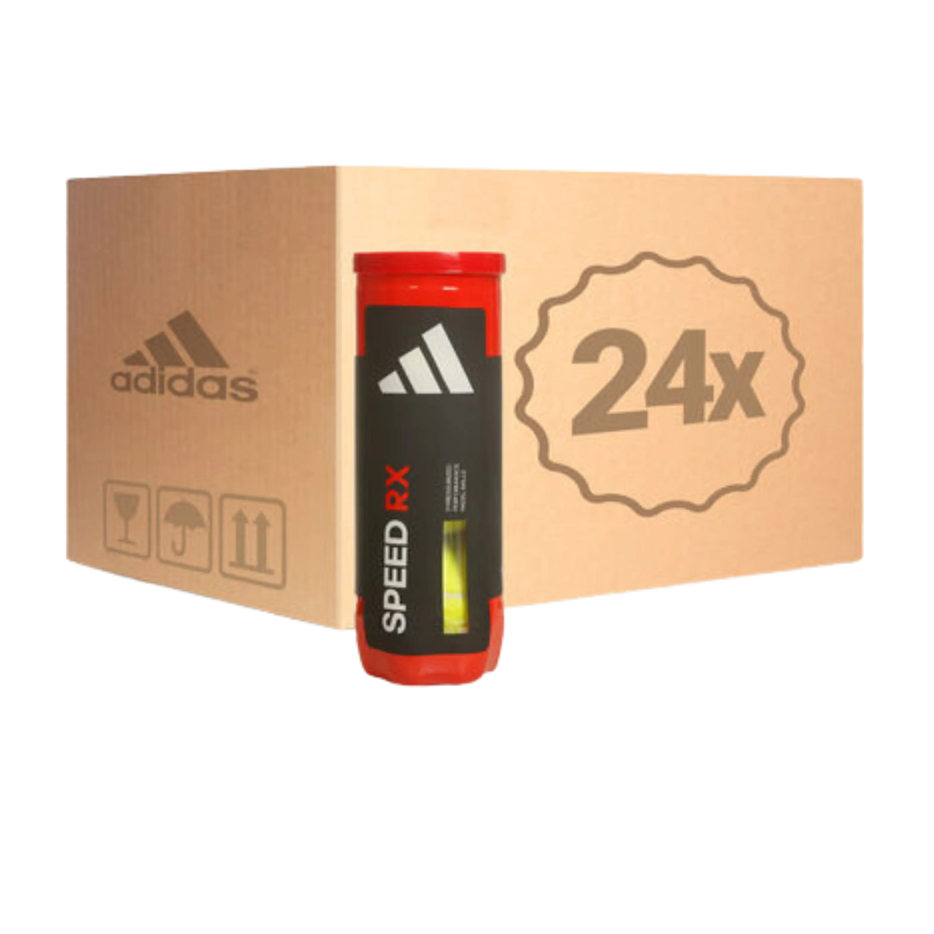 Carton de 24 tubes de balles de padel Adidas Speed RX
