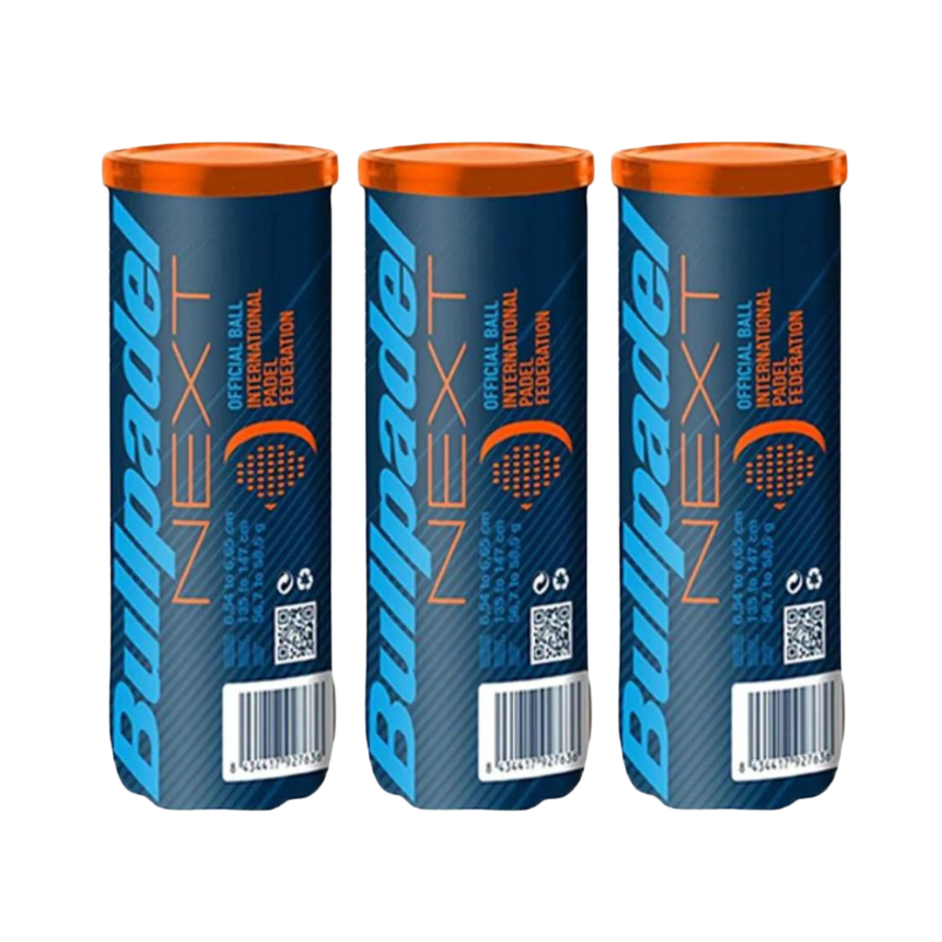 Pack de 3 tubes de balles de padel Bullpadel Next