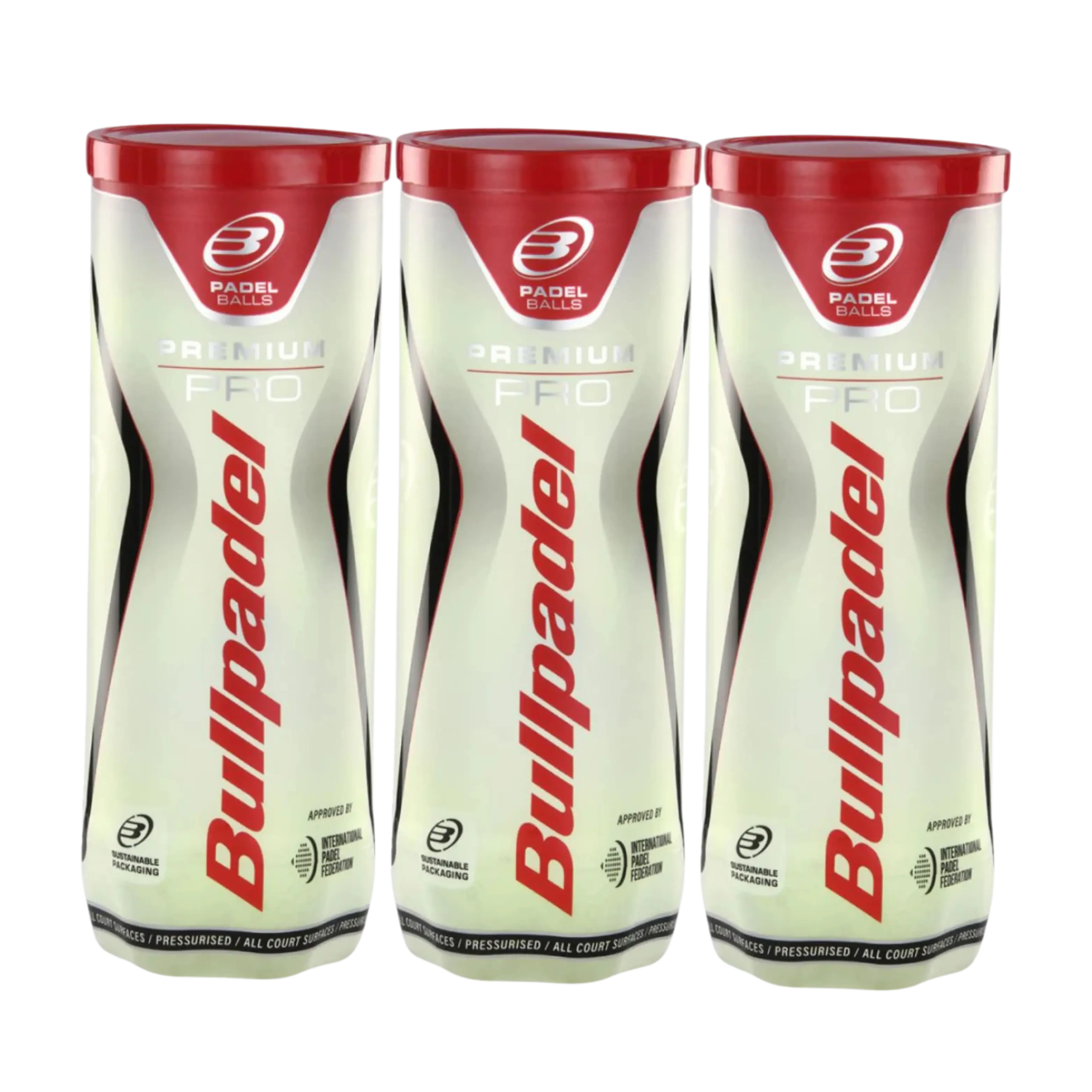 Bullpadel - Pack 3 tubes de balles de padel Bullpadel Premium Pro