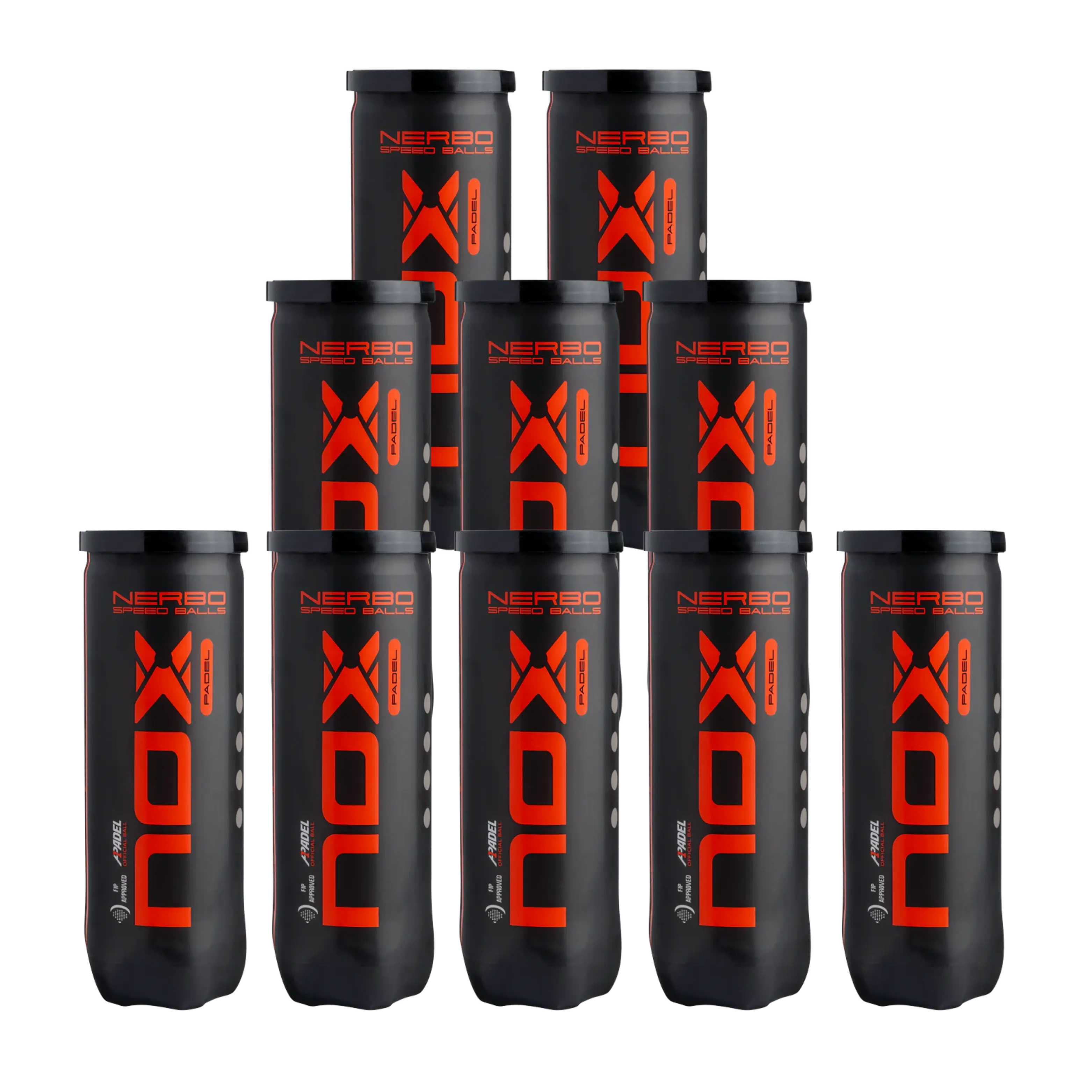 Pack de 10 tubes de balles de padel Nox Nerbo Speed
