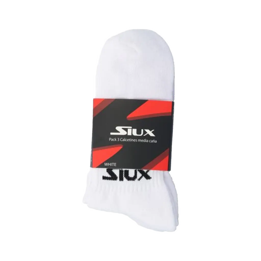Siux - Chaussettes de padel hautes Blanches (3 paires)