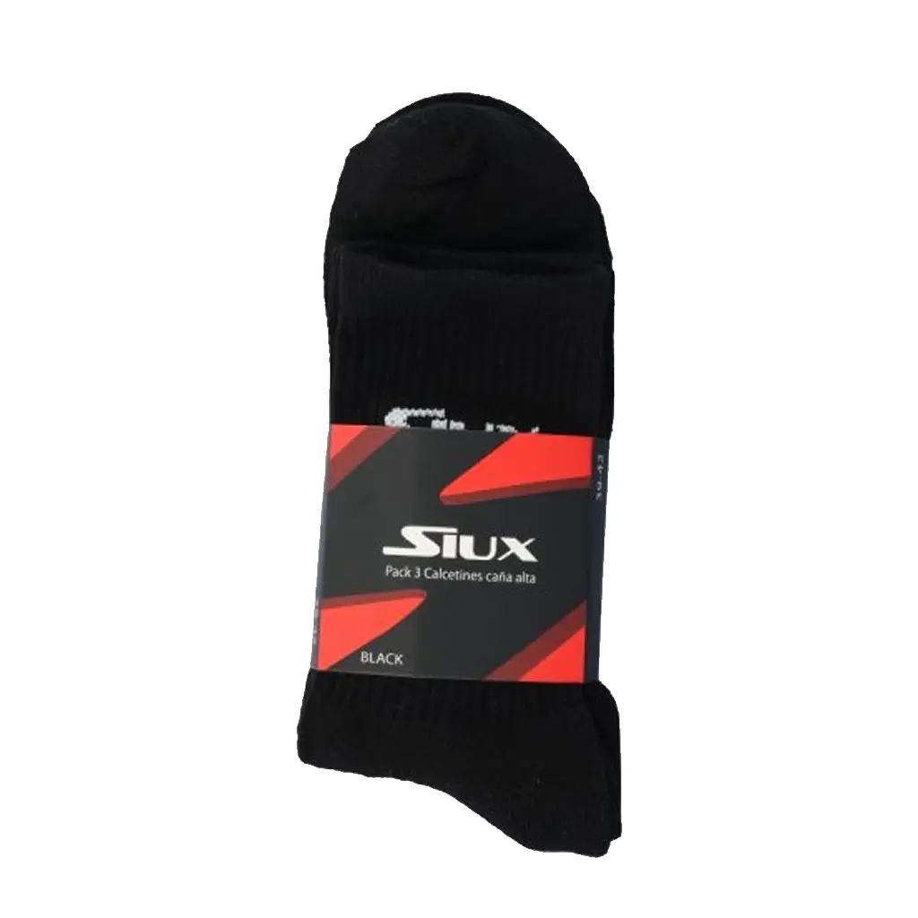 Siux - Chaussettes de padel hautes Noires (3 paires)