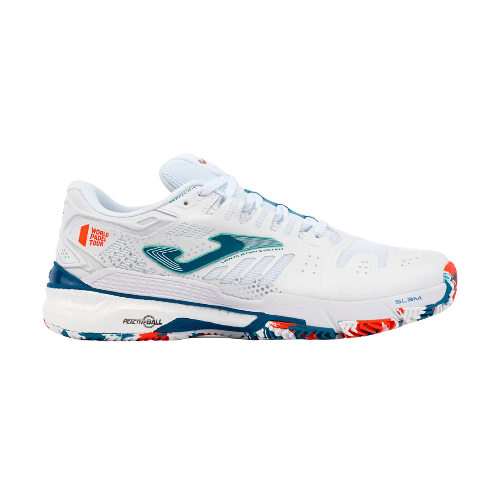 Joma - Chaussures de padel Slam 2332 Blanc/Petrol