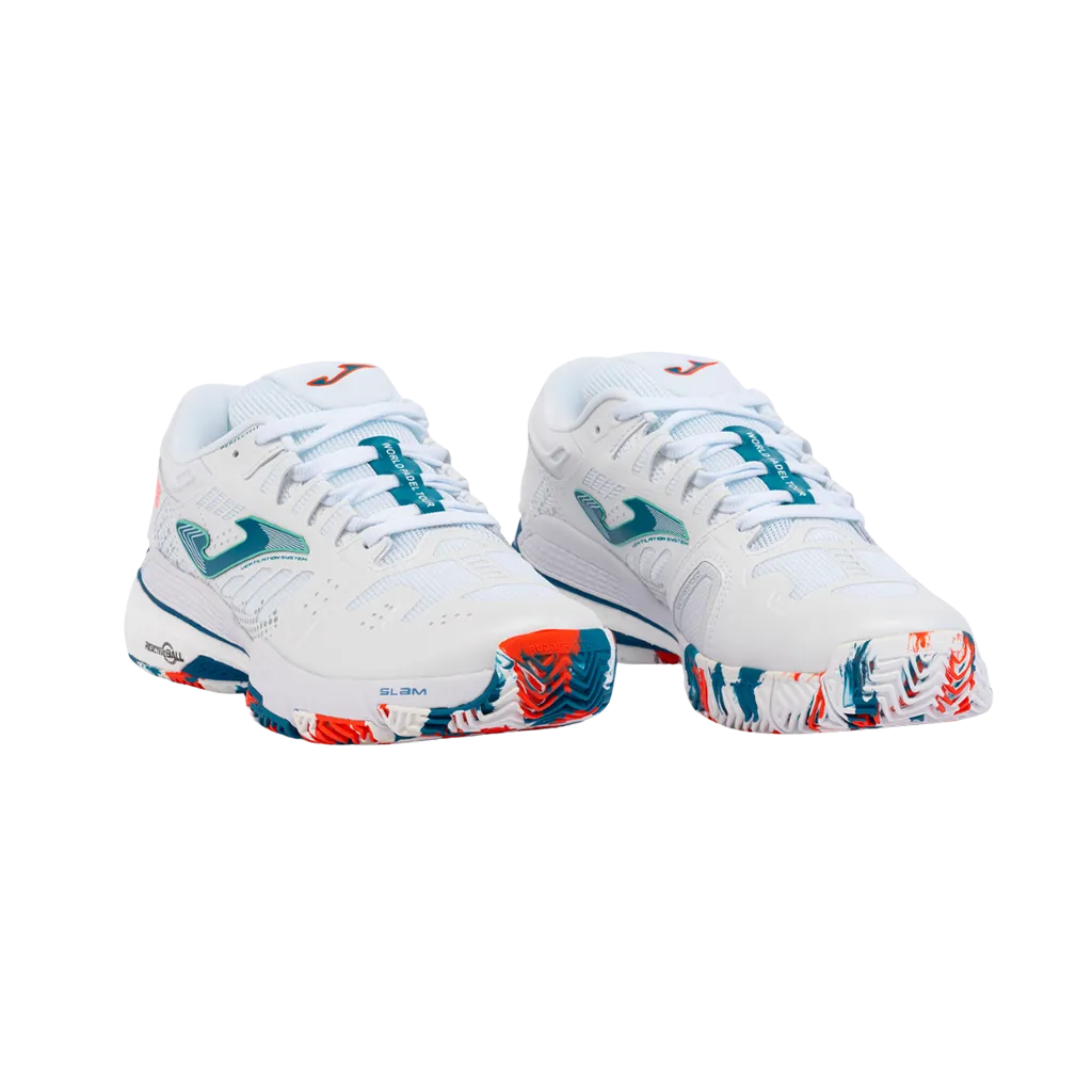 Joma - Chaussures de padel Slam 2332 Blanc/Petrol