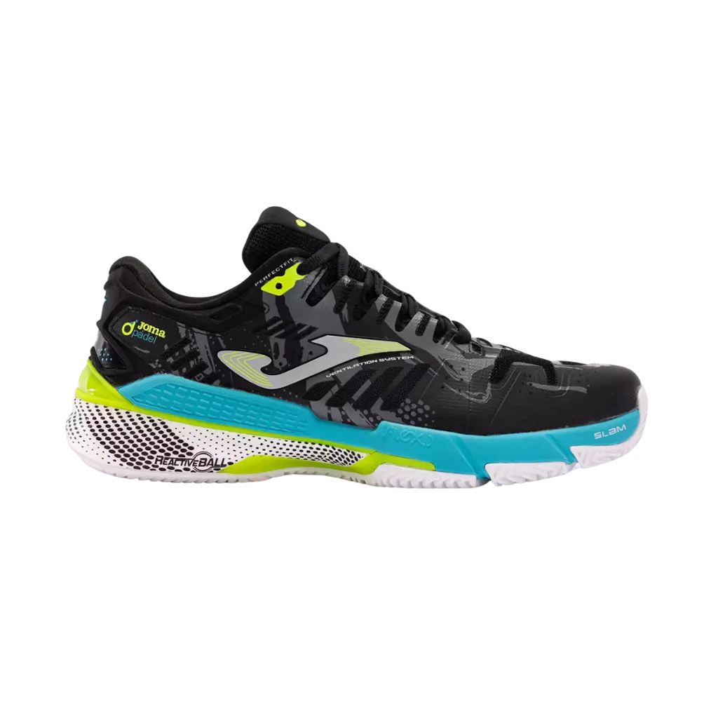 Joma - Chaussures de padel Slam 2401 Noir/Turquoise