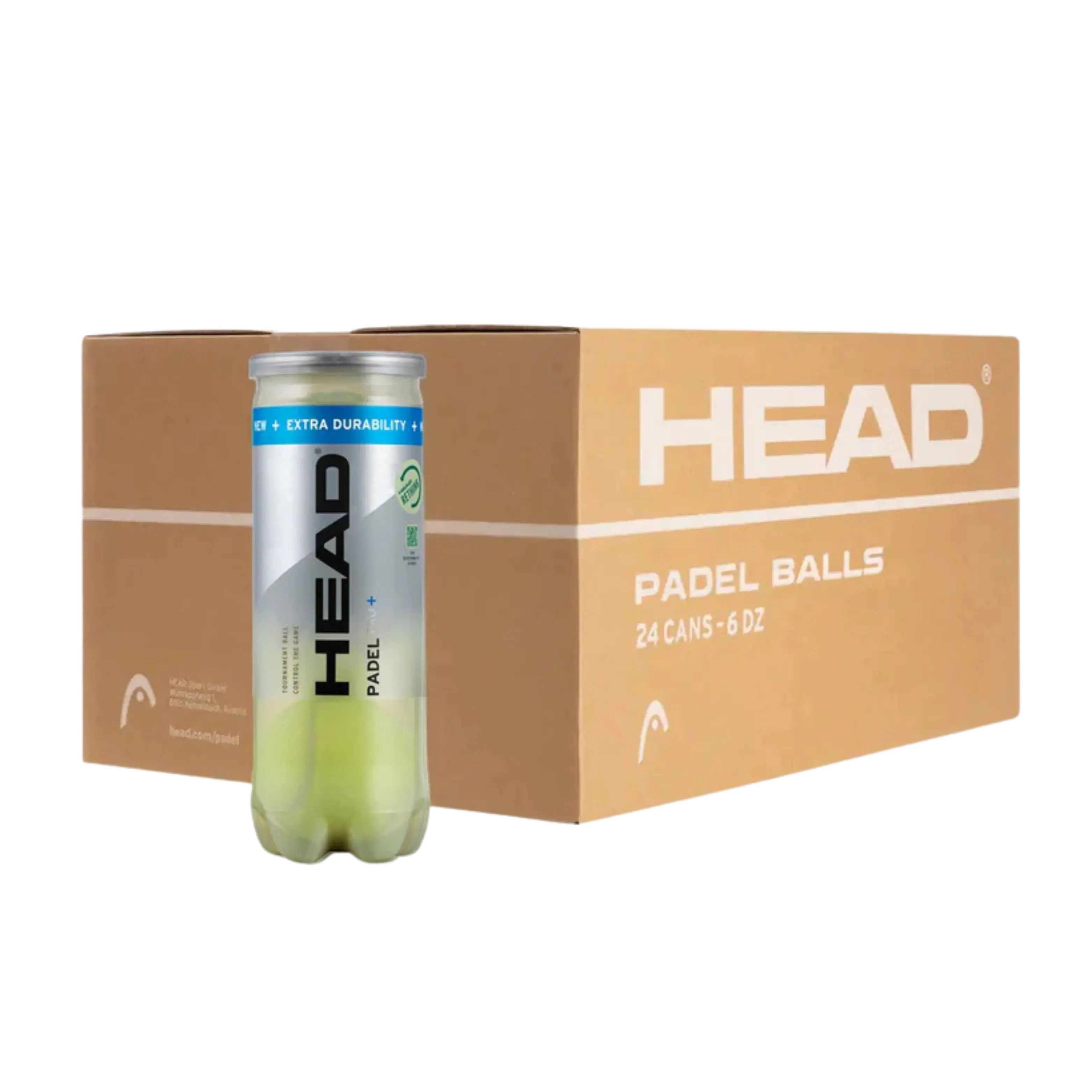 Head - Carton de 24 tubes de balles Head Padel Pro+