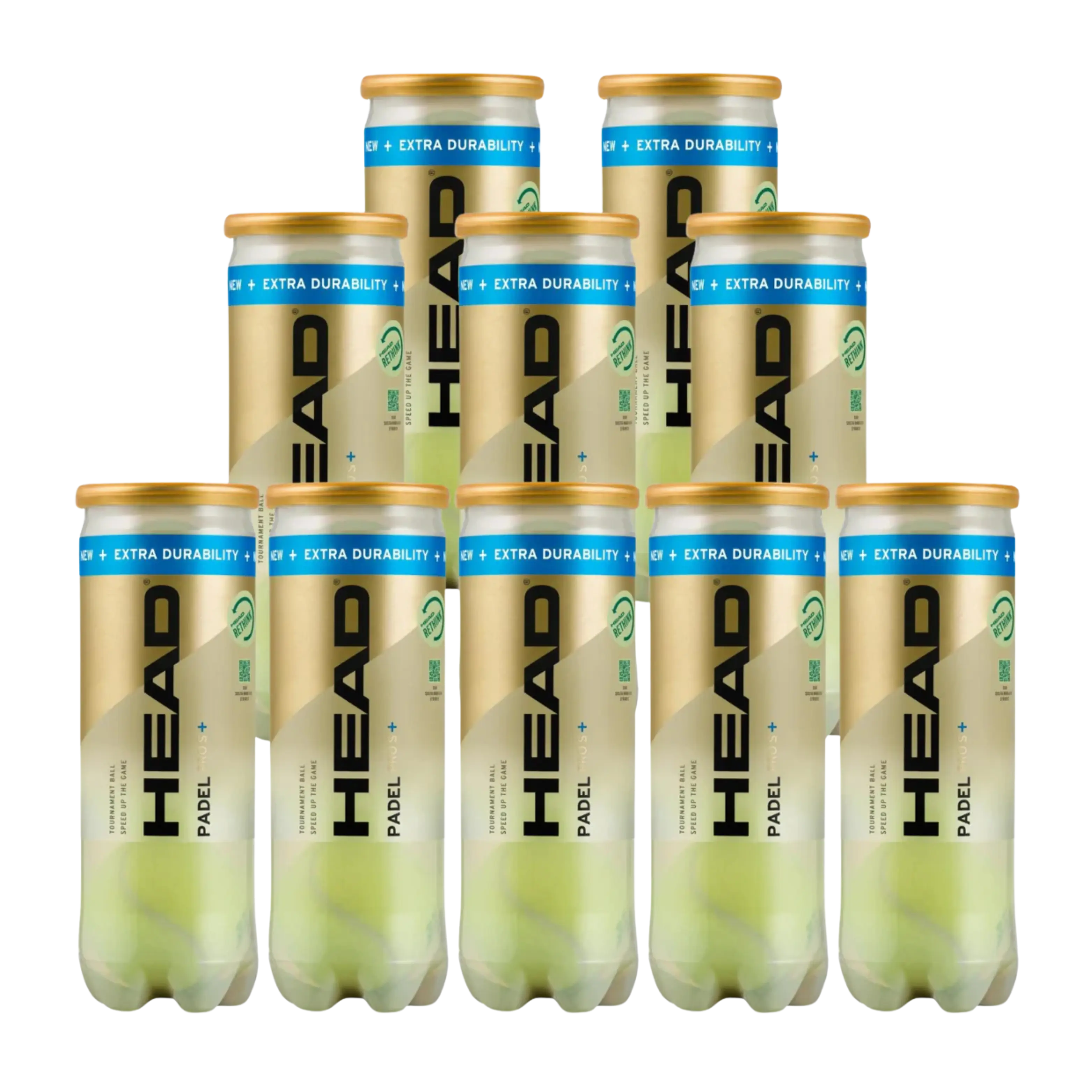 Head - Pack 10 tubes de balles Head Padel Pro S +