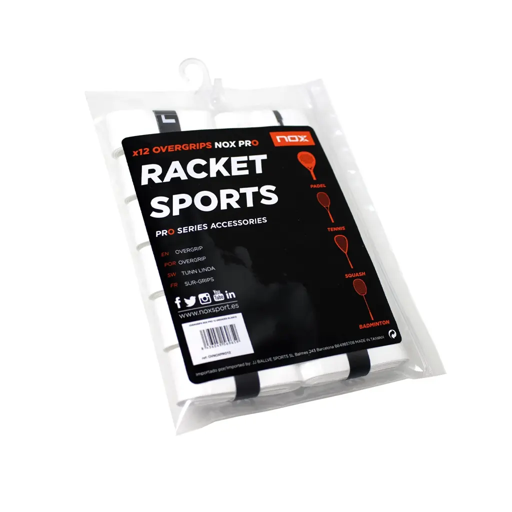 Pack de 12 surgrips de padel Nox Pro Blanc