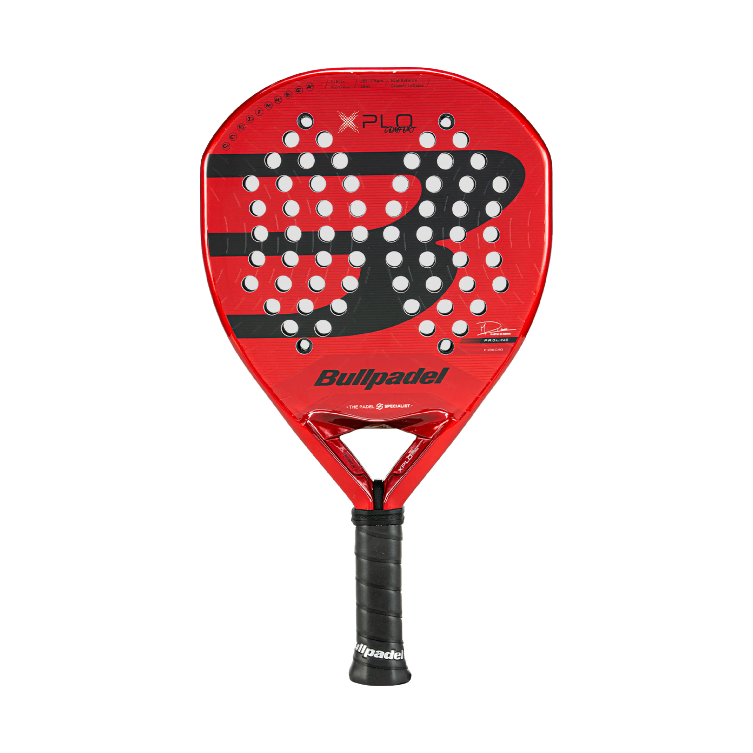 Pack Bullpadel Raquette XPLO Comfort + Sac de padel XPLO Rouge + Surgrip Bullpadel Blanc X3