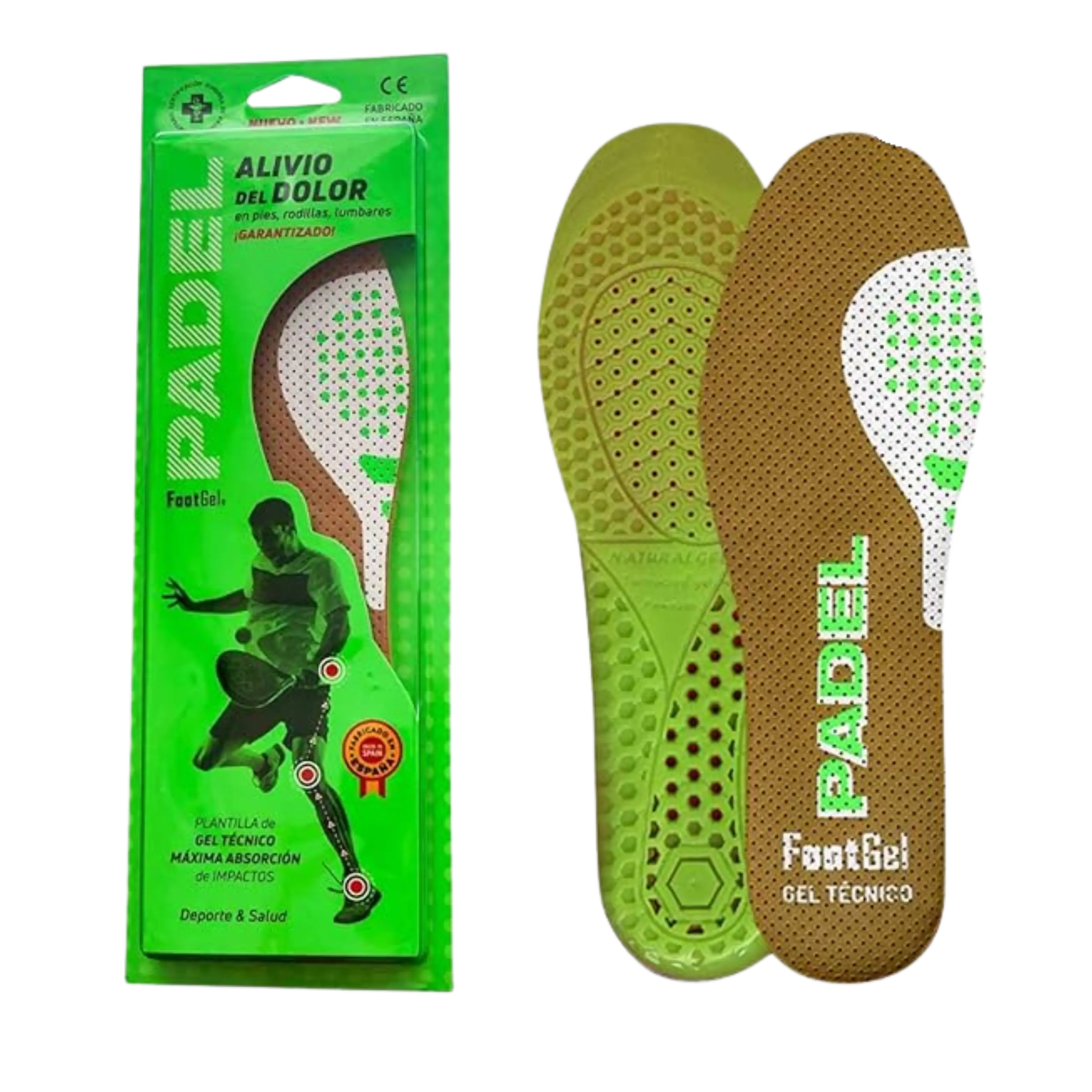 Footgel - Semelle de padel Vert