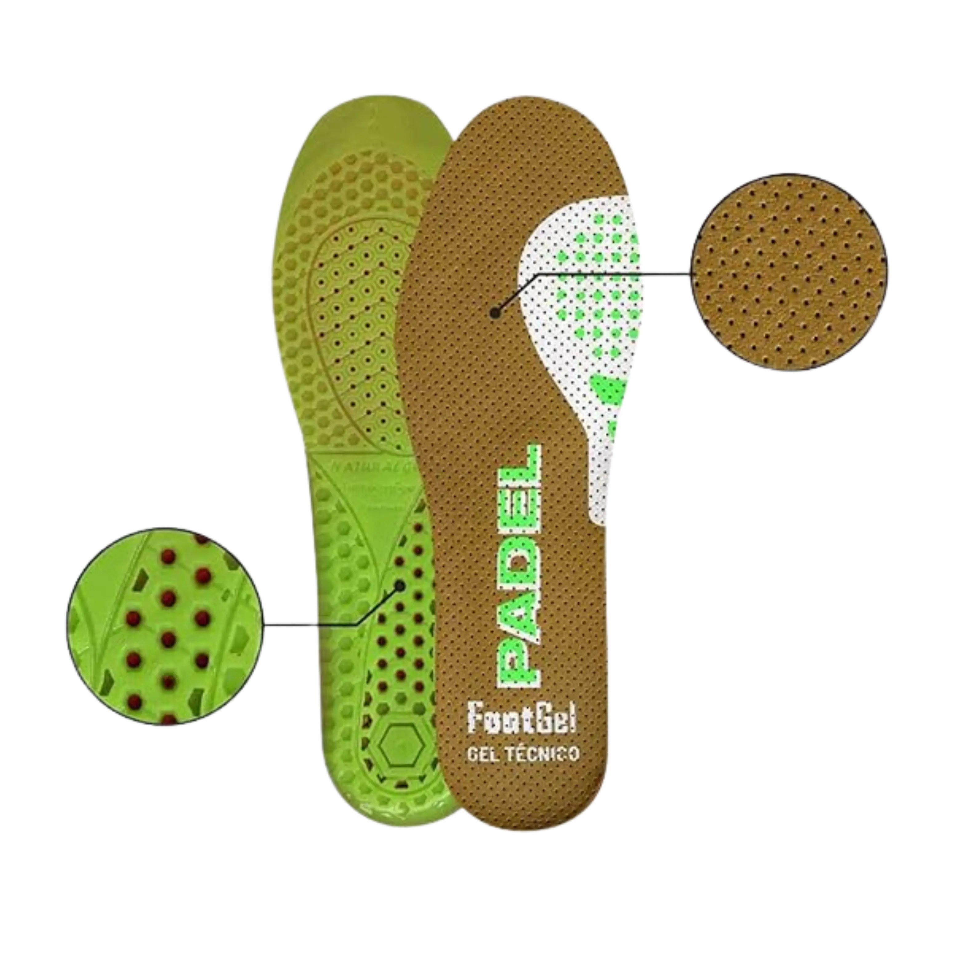 Footgel - Semelle de padel Vert