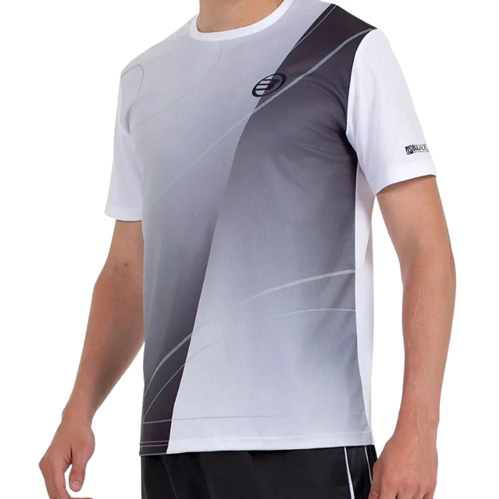 T-shirt de padel Bullpadel Cumbre Blanc/Noir