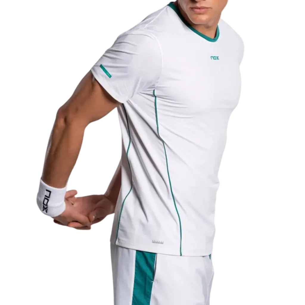 T-Shirt de padel Nox Pro Blanc/Vert