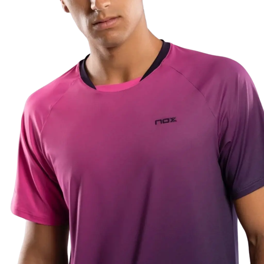 T-Shirt de padel Nox Pro Dégradé Mûre/Rose