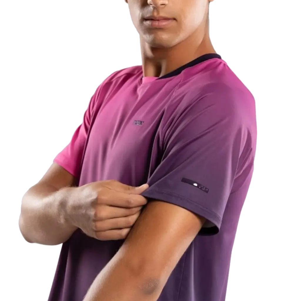 T-Shirt de padel Nox Pro Dégradé Mûre/Rose