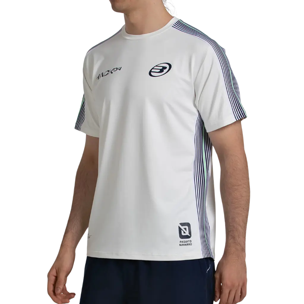 T-shirt de padel Bullpadel Paquito Officiel Blanc 2026