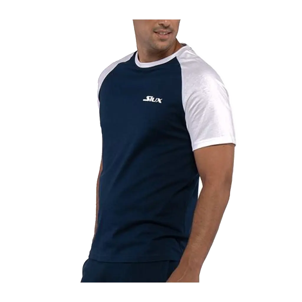 Siux - T-shirt de padel Comber Marine/Blanc