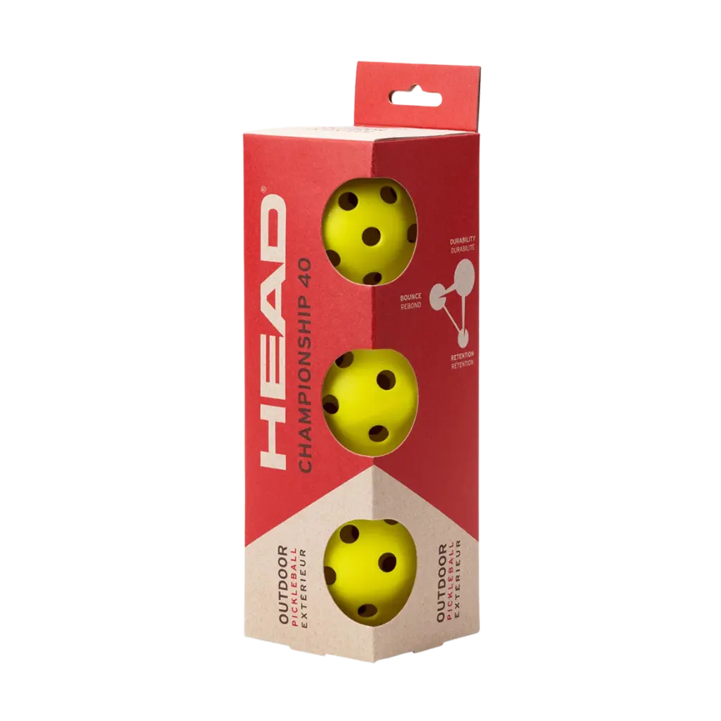 Pack de 3 Balles de Pickleball Head Championship40