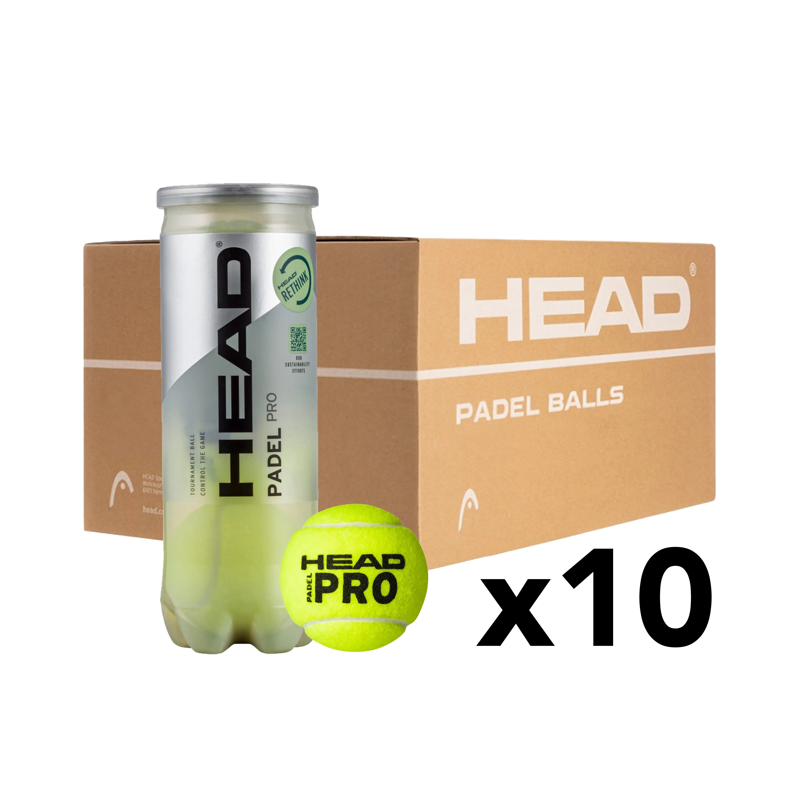 Head - Pack 10 tubes de balles Head Padel Pro