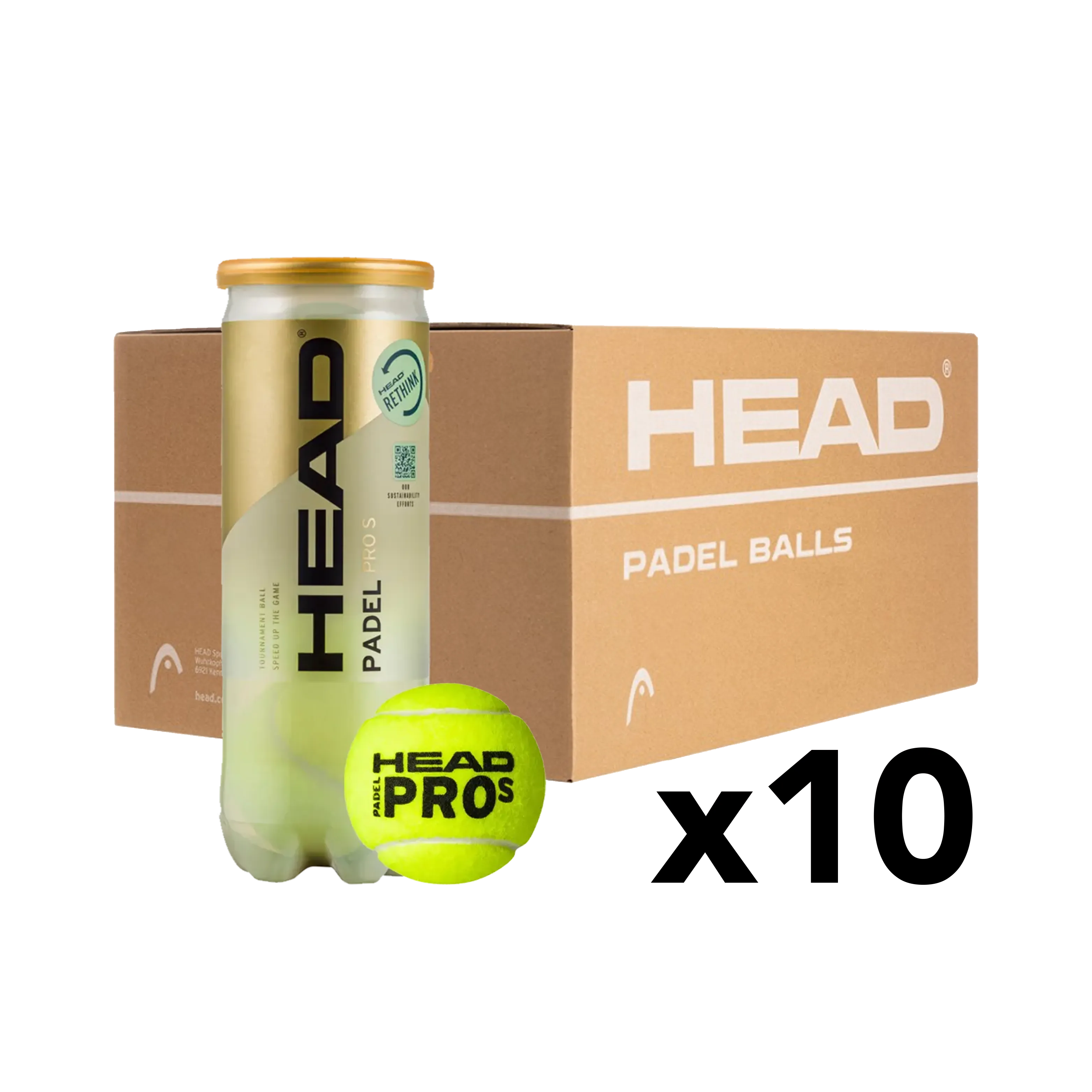 Head - Pack 10 tubes de balles Head Padel Pro S