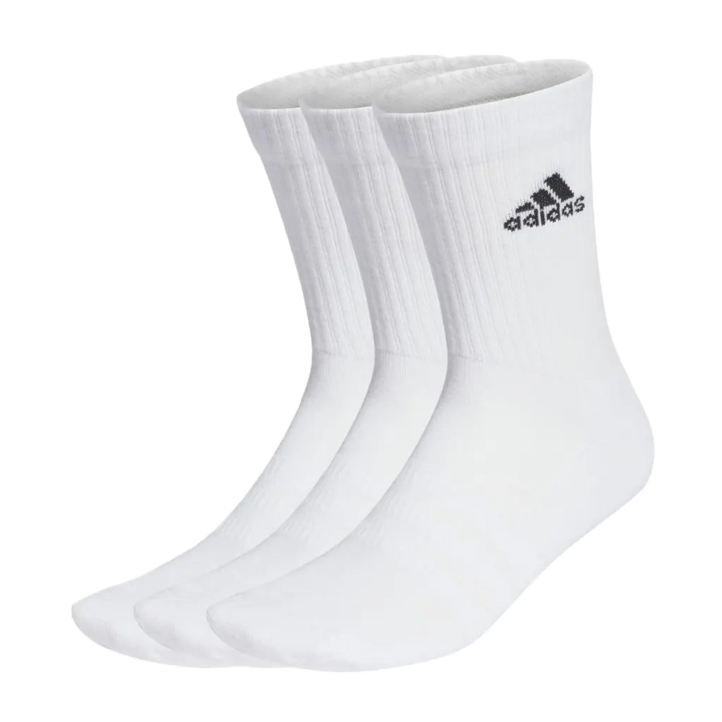 Adidas - Chaussettes de padel matelassées mi-mollet blanches (3 paires)