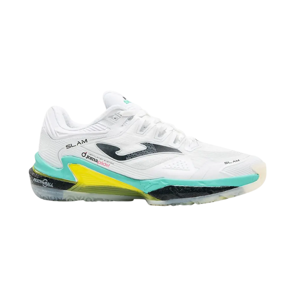 Chaussures de padel Joma Slam 2632 Blanc/Bleu turquoise