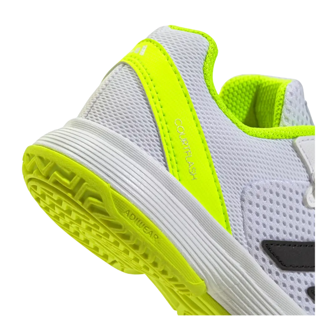 Chaussures de padel Adidas Courtflash junior blanc/jaune