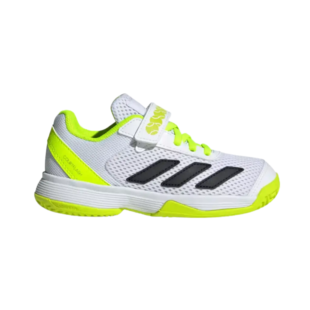 Chaussures de padel Adidas Courtflash junior blanc/jaune