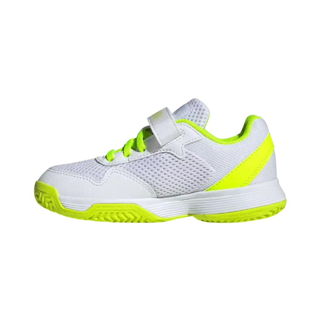 Chaussures de padel Adidas Courtflash junior blanc/jaune