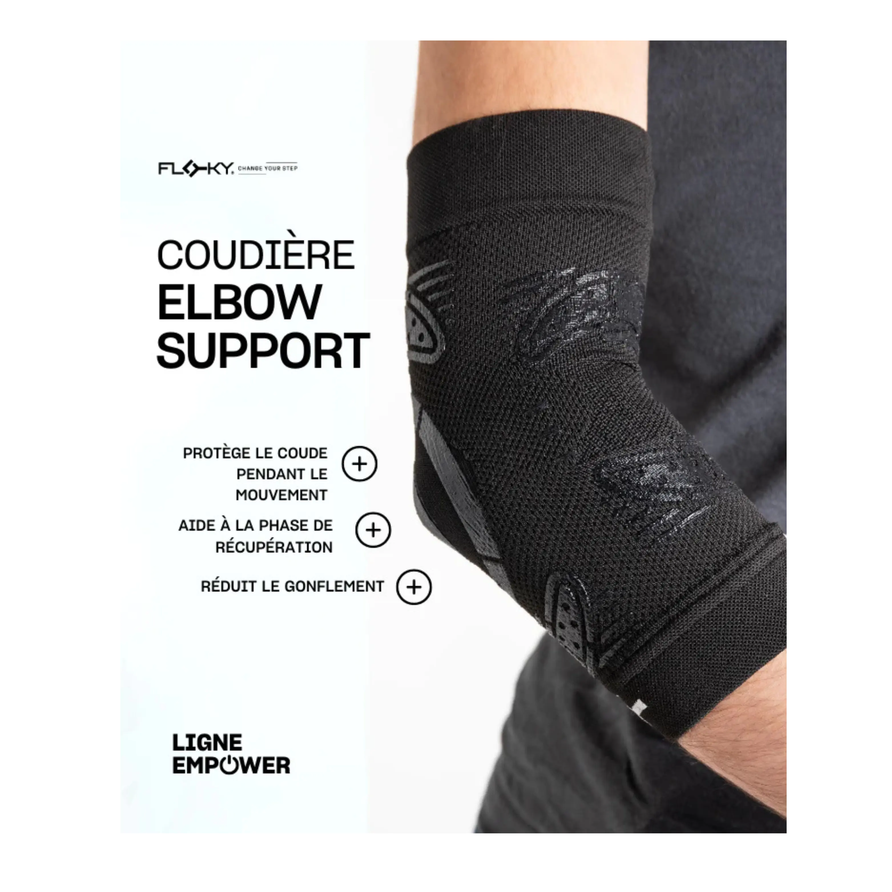 Floky - Coudière de padel anti épicondylite ELBOW Support Noir