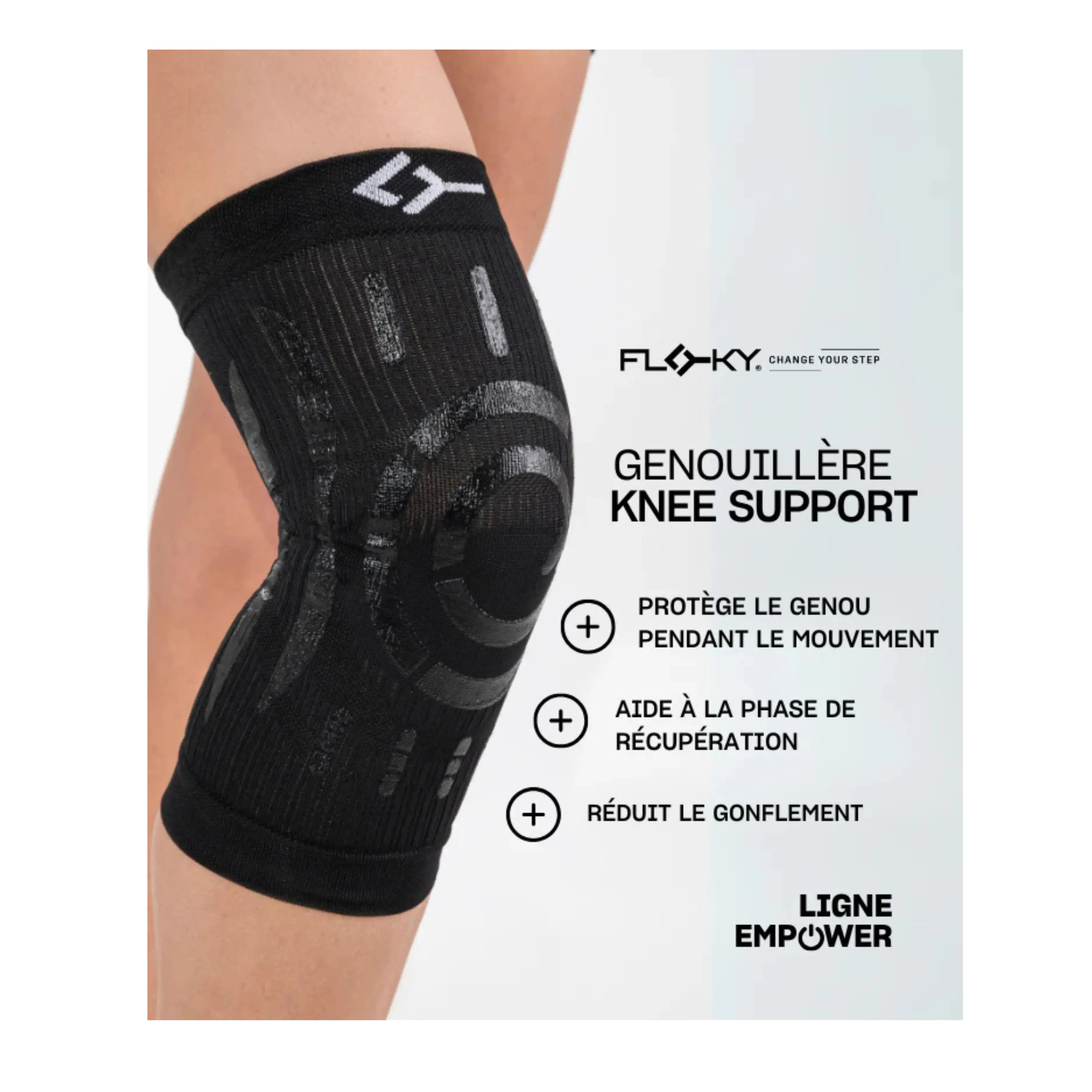 Floky - Genouillère de padel KNEE Support Noir