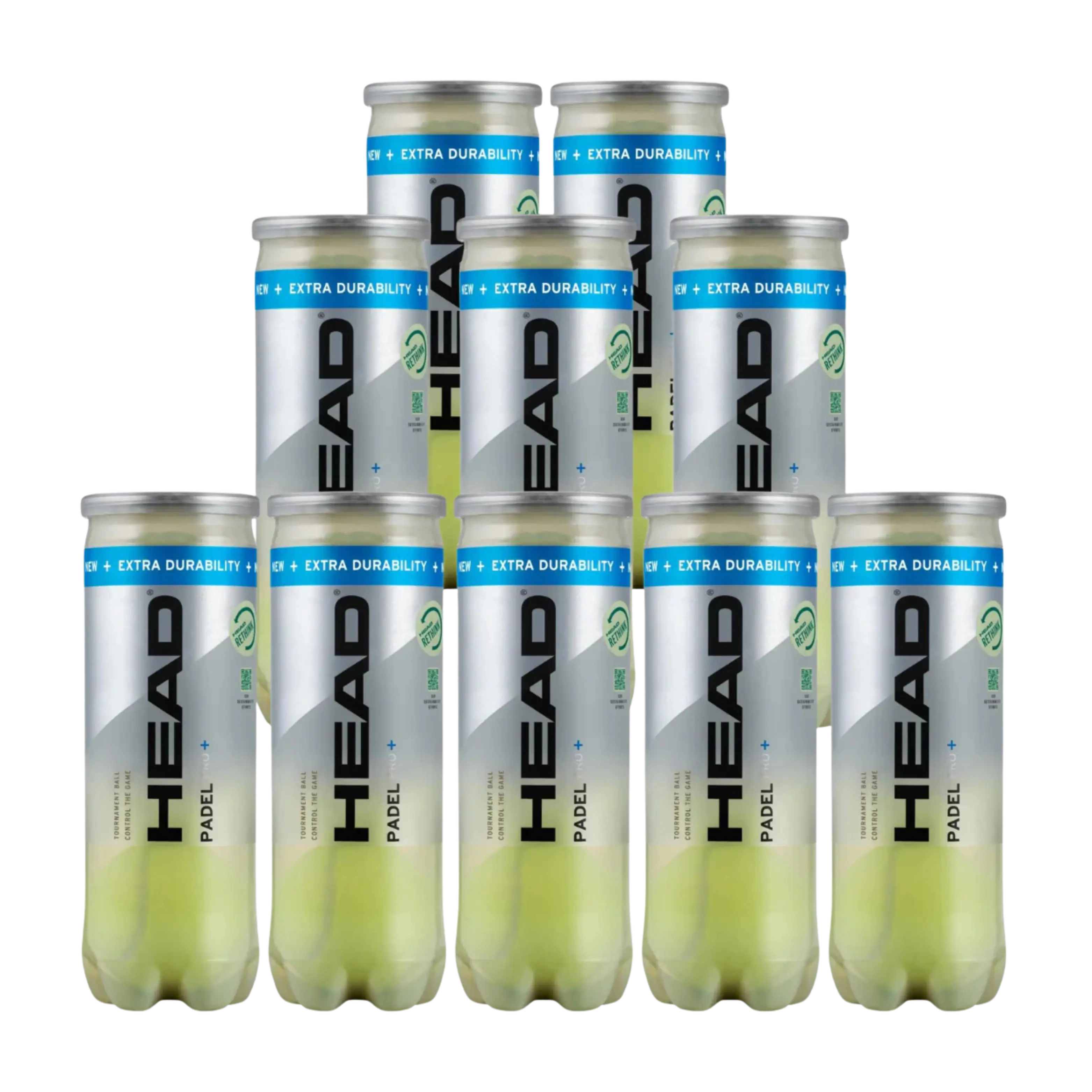 Head - Pack 10 tubes de balles Head Padel Pro+