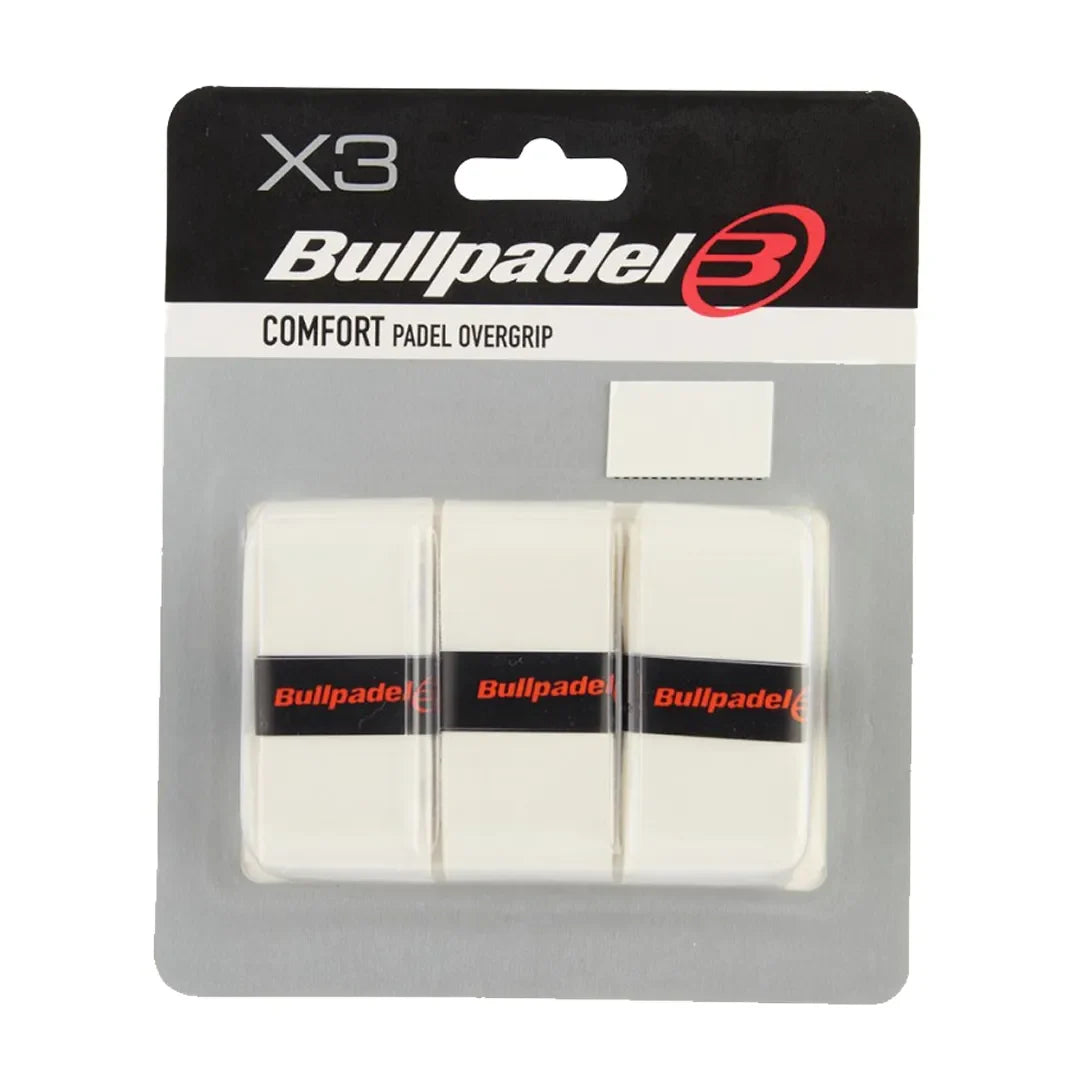 Pack Bullpadel Raquette XPLO Comfort + Sac de padel XPLO Rouge + Surgrip Bullpadel Blanc X3