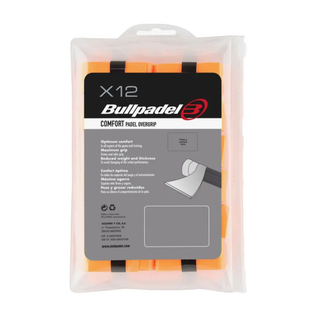 Bullpadel - Pack x12 surgrips Comfort Orange