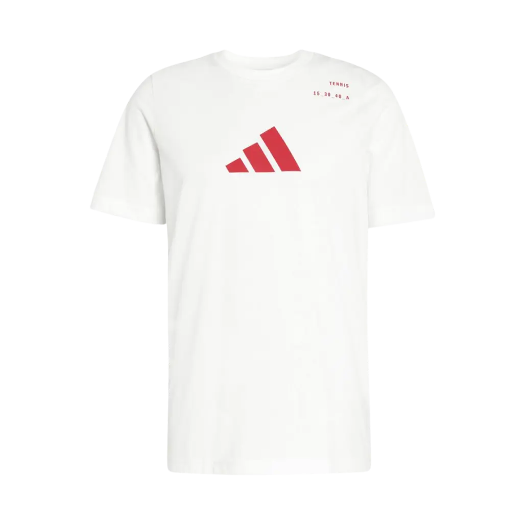 T-Shirt de padel Adidas Cat Blanc Rouge