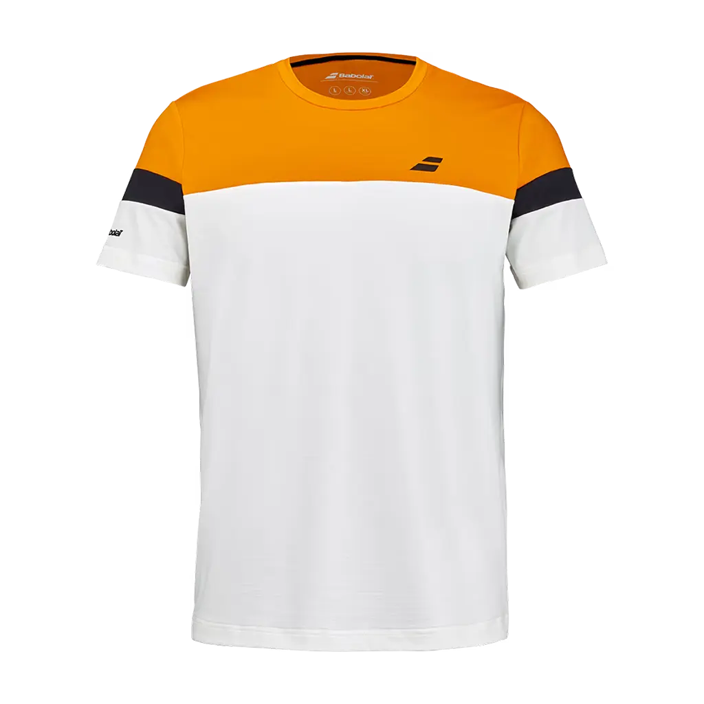 T-shirt de padel Babolat Crew Neck Perf Blanc/Orange