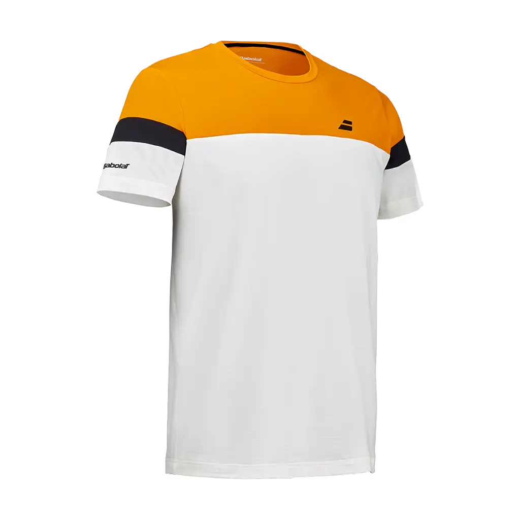 T-shirt de padel Babolat Crew Neck Perf Blanc/Orange