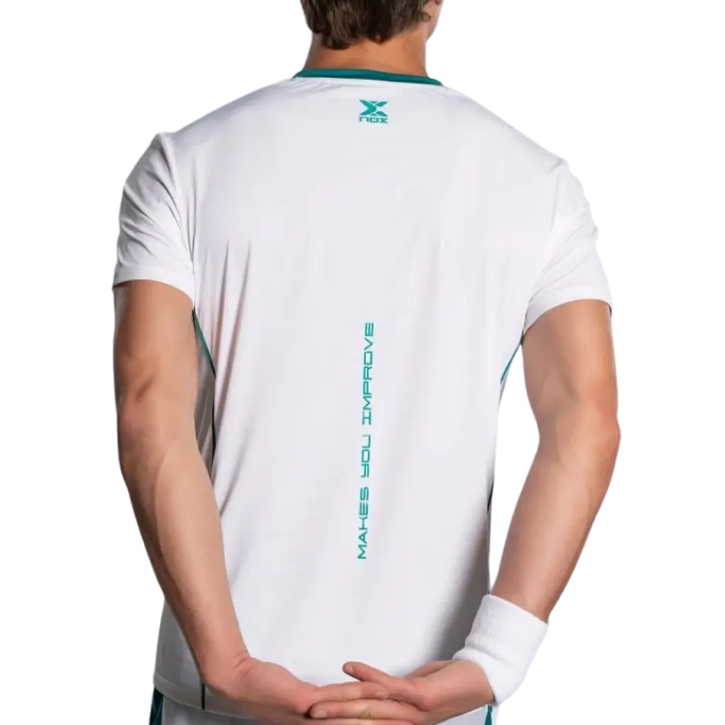 T-Shirt de padel Nox Pro Blanc/Vert