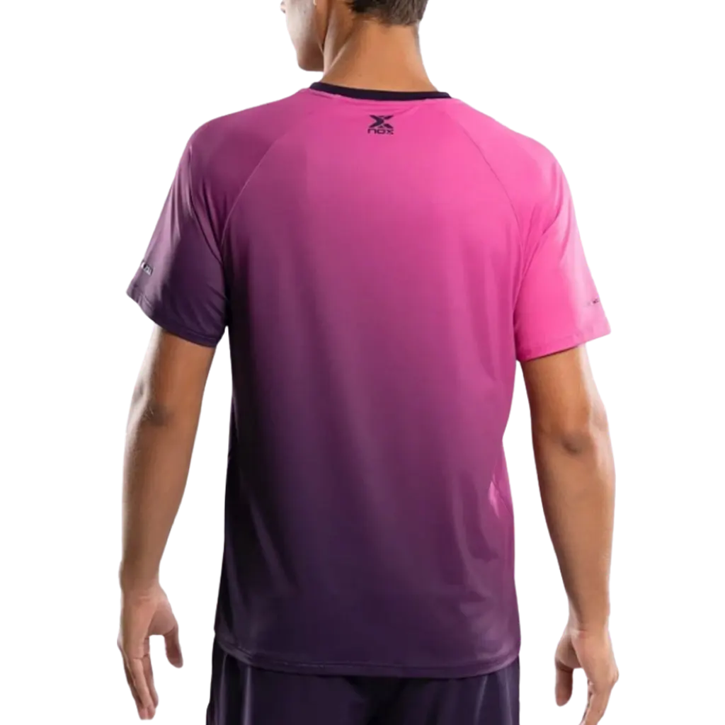 T-Shirt de padel Nox Pro Dégradé Mûre/Rose