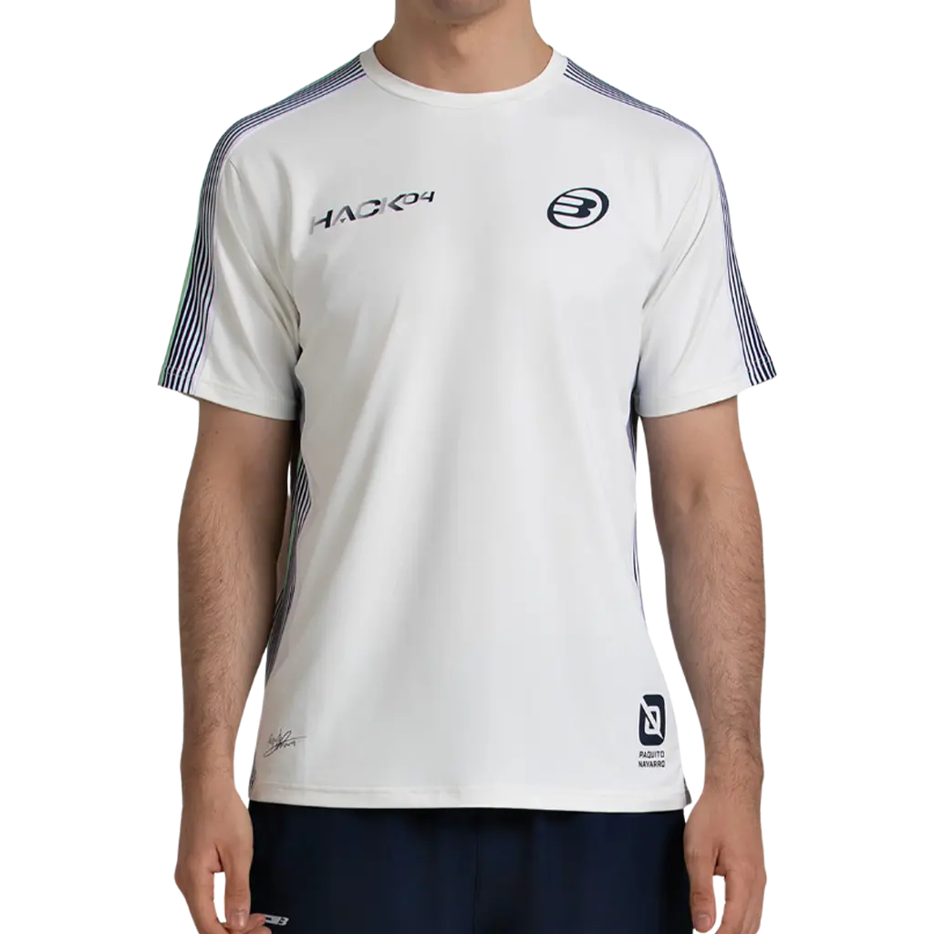 T-shirt de padel Bullpadel Paquito Officiel Blanc 2026